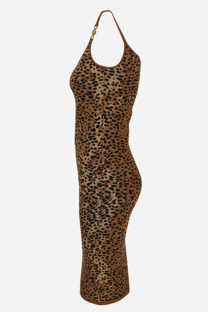 Knit Dress In Leopard Jacquard Viscose
