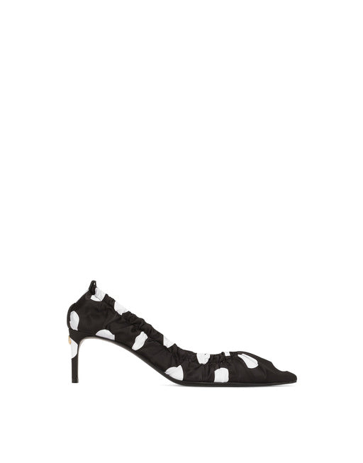 PRINTED SATIN PUMPS
