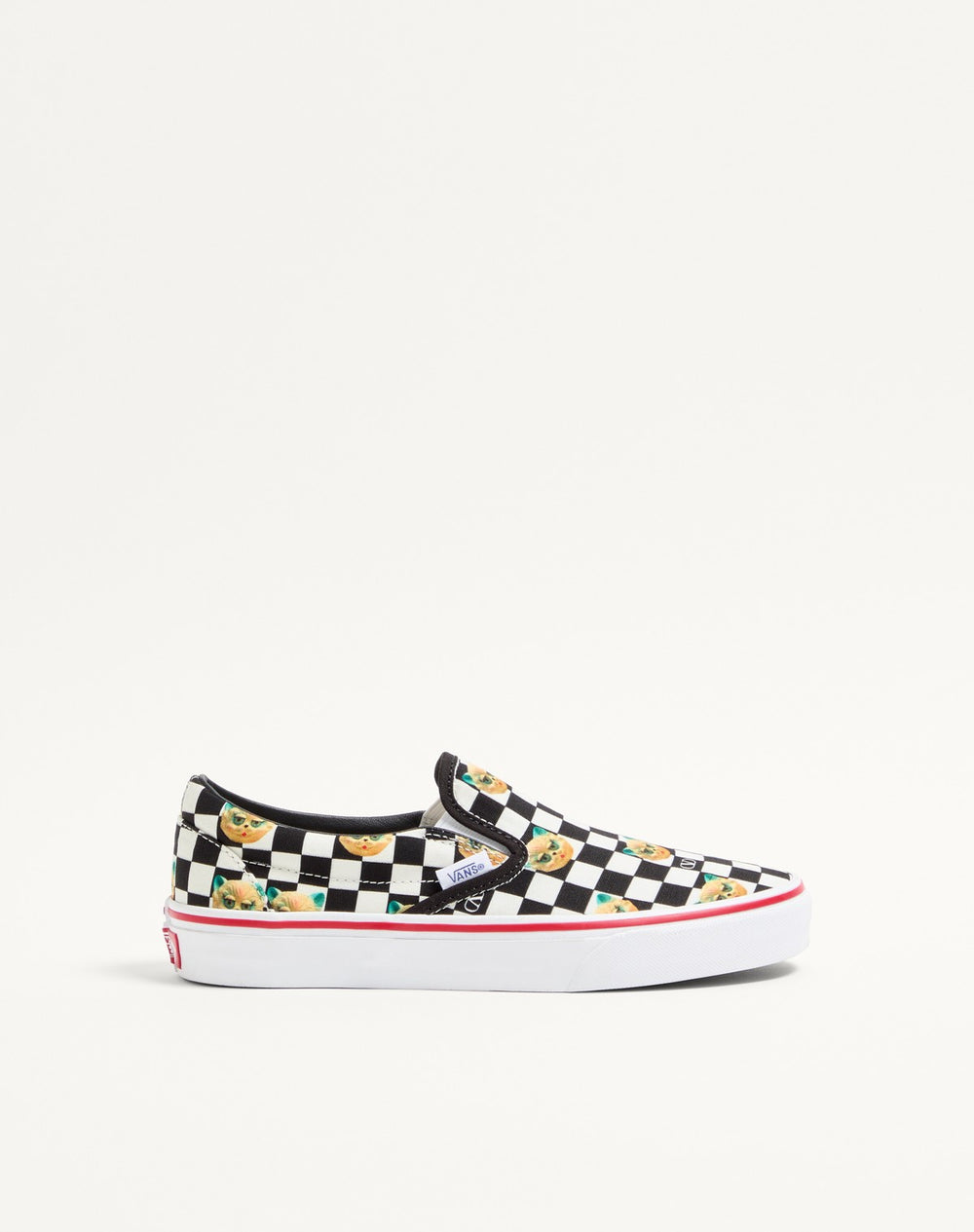 Sneaker Slip-On Valentino Garavani And Vans In Tessuto Con Stampa Le Chat De La Maison E Stampa VLogo Checkerboard