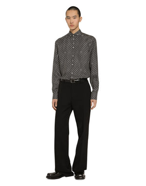 SILK MARTINI-FIT SHIRT WITH TIE PRINT