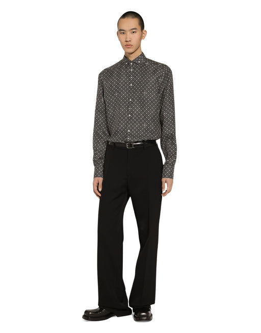 SILK MARTINI-FIT SHIRT WITH TIE PRINT