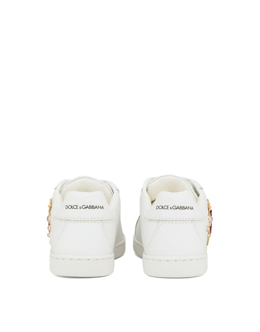 DOLCE & GABBANA SNEAKERS PORTOFINO IN SOLID-COLOURED NAPPA CALF LEATHER