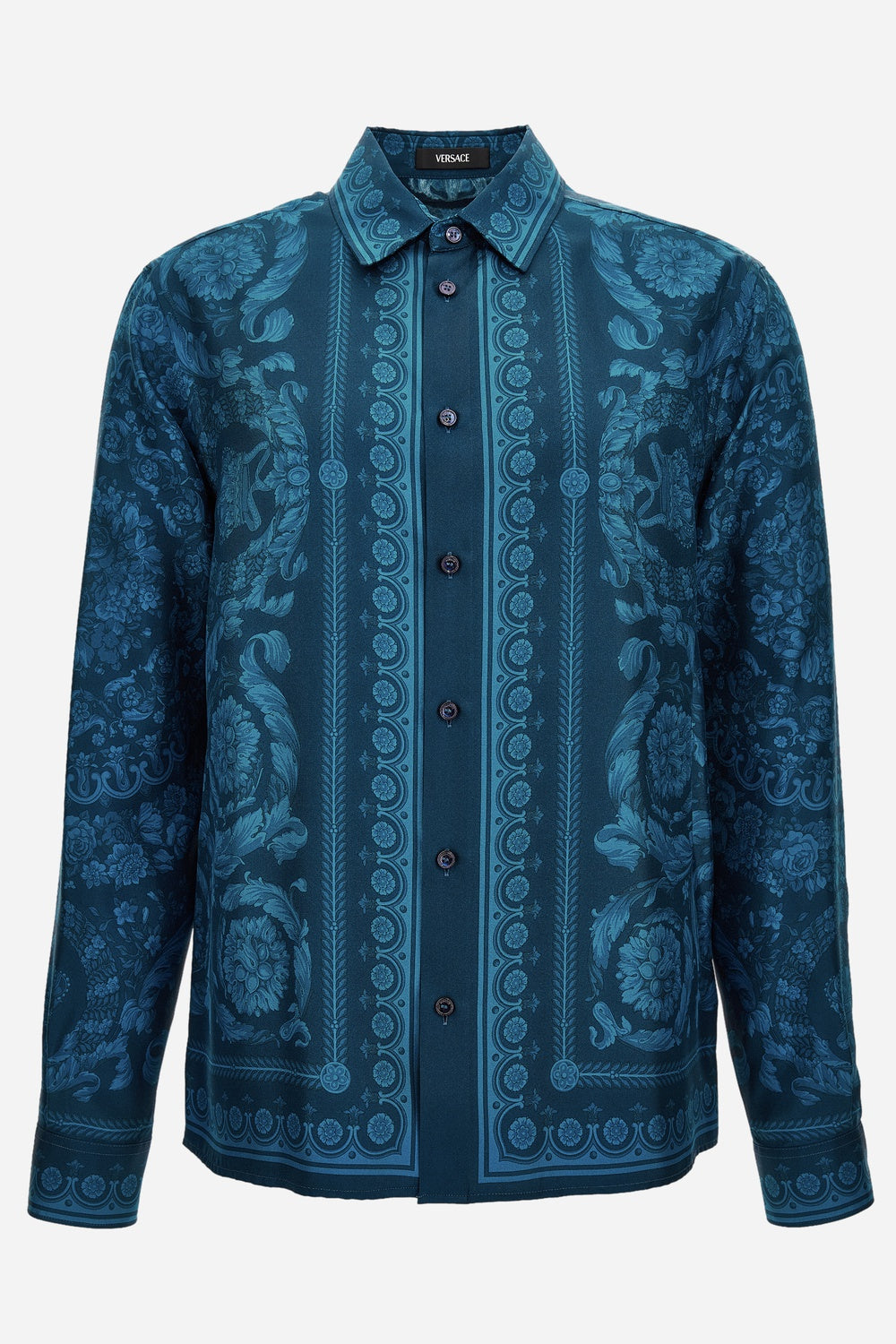 Informal Shirt In Silk Twill Fabric  Barocco Print
