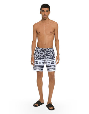 MID-LENGTH SWIM TRUNKS WITH MARINA PRINT