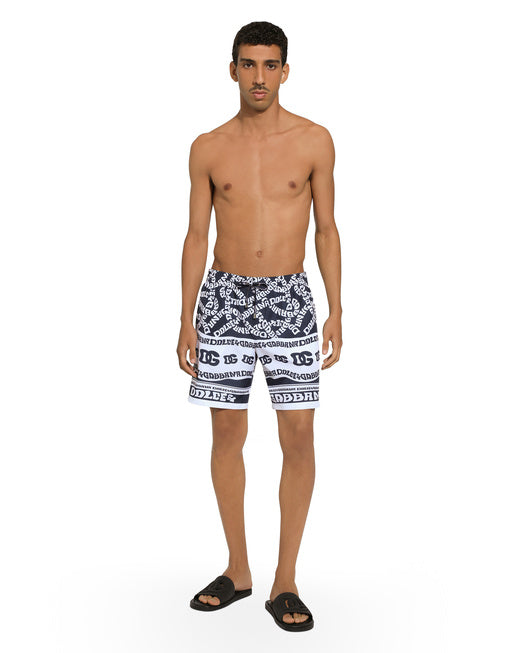 MID-LENGTH SWIM TRUNKS WITH MARINA PRINT
