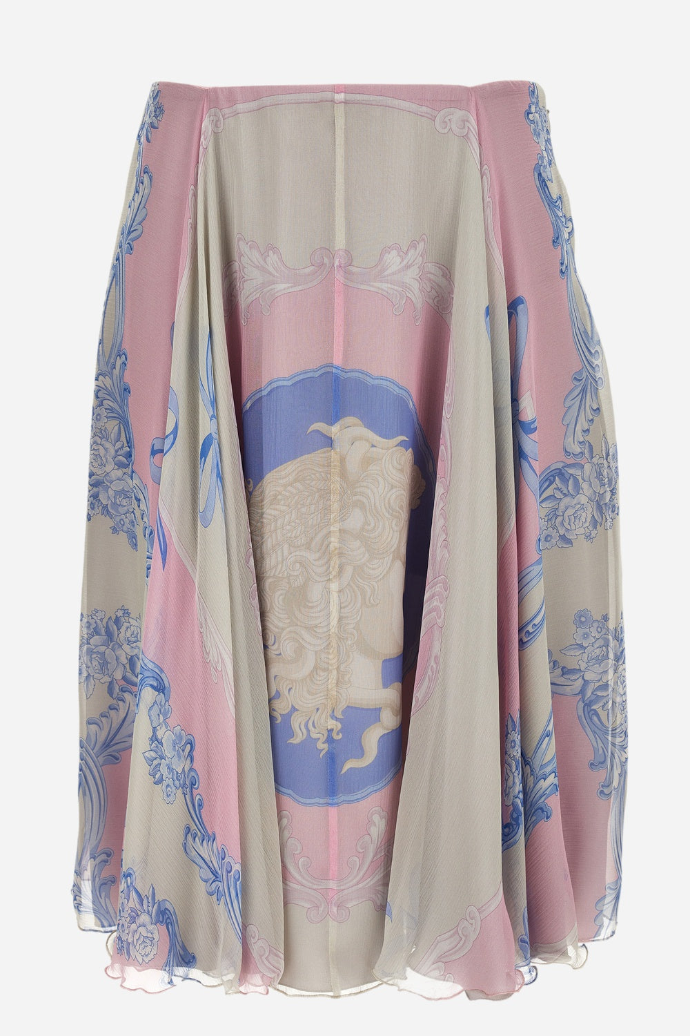 Skirt In Medusa Cameo Foulard On Responsible Silk Creponne