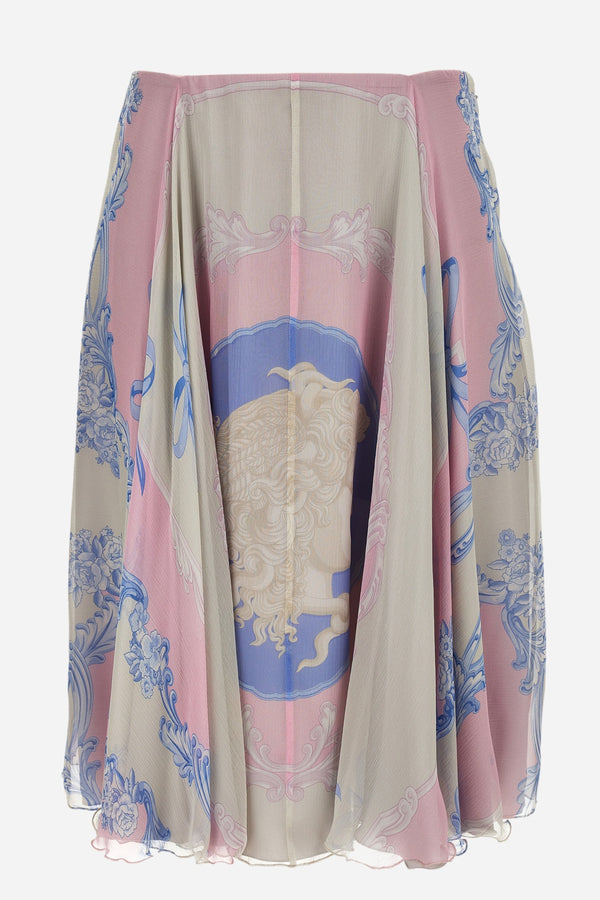 Skirt In Medusa Cameo Foulard On Responsible Silk Creponne