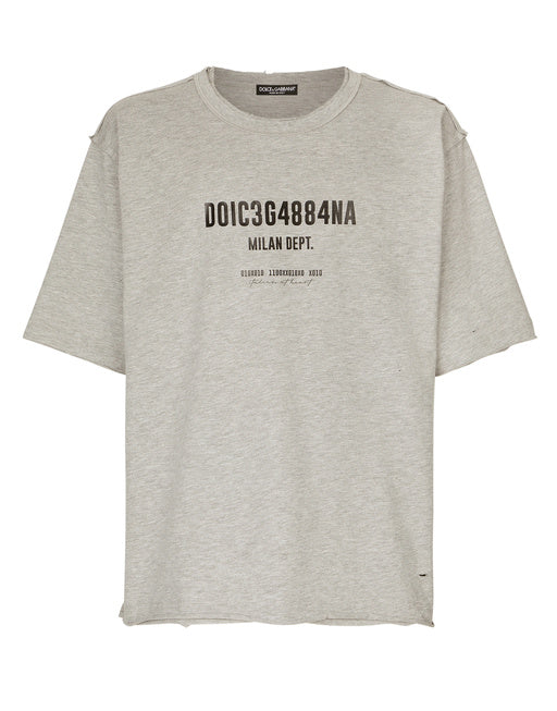 COTTON INTERLOCK T-SHIRT WITH LOGO PRINT