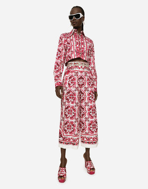 MAJOLICA-PRINT POPLIN CULOTTES