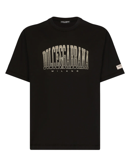 COTTON T-SHIRT WITH DOLCE&GABBANA LOGO PRINT