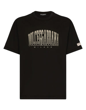 COTTON T-SHIRT WITH DOLCE&GABBANA LOGO PRINT