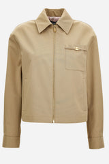 Blouson In Cotton Fabric With Allover Chain Print Lining