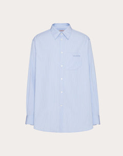 Camicia Manica Lunga In Cotone Con Ricamo Valentino