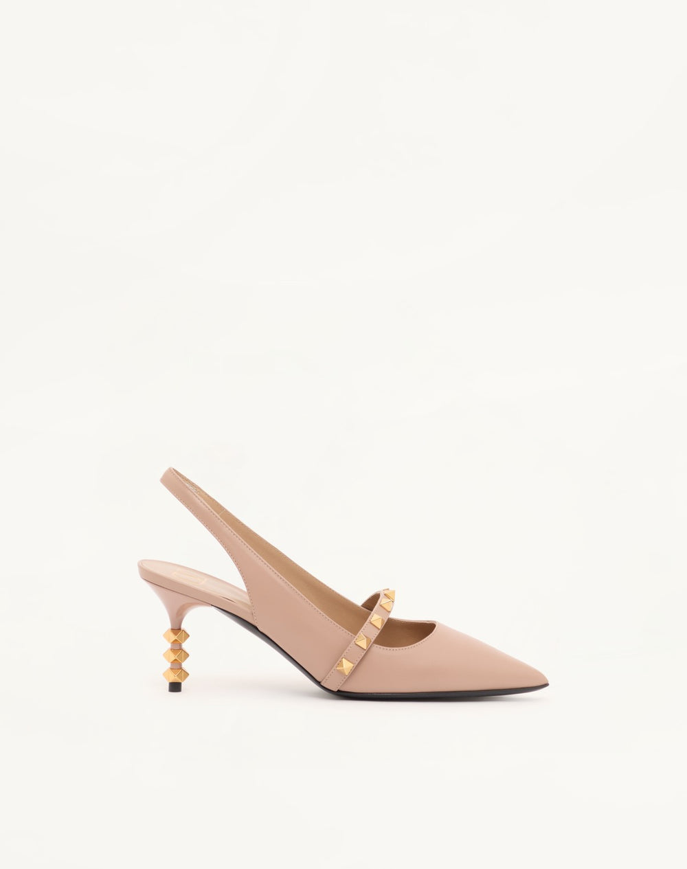 DÉCOLLETÉ SLINGBACK ROCKSTUD CON TACCO SCULTURA IN VITELLO 70MM