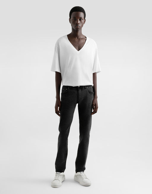 SKINNY JEANS IN STRETCH COTTON WITH PLAQUE