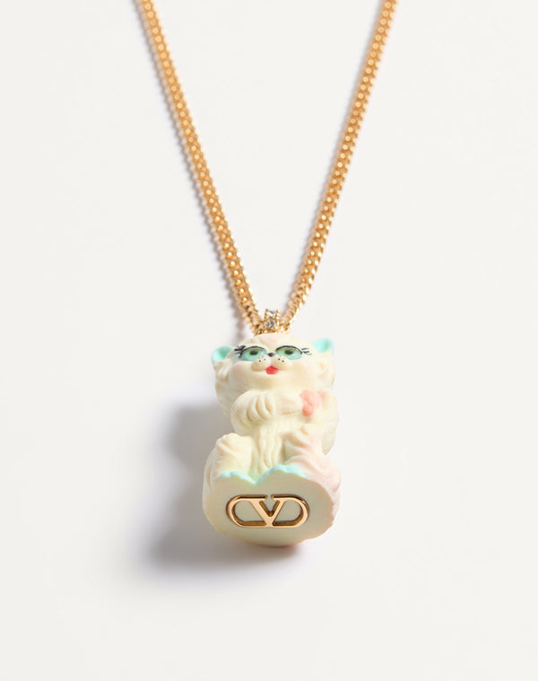 Collana Le Chat De La Maison In Metallo, Nylon E  Cristalli Swarovski®