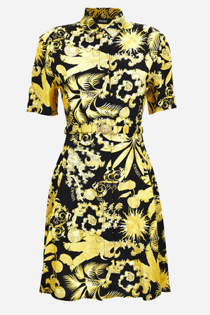 Dress In Viscose Baroque Palm Allover Print