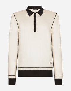 LONG-SLEEVED SILK POLO-SHIRT