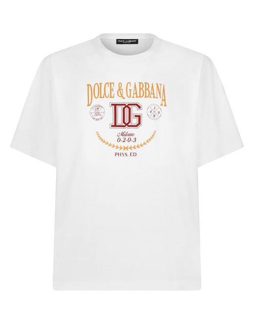 COTTON INTERLOCK T-SHIRT WITH DG LOGO PRINT