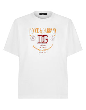 COTTON INTERLOCK T-SHIRT WITH DG LOGO PRINT