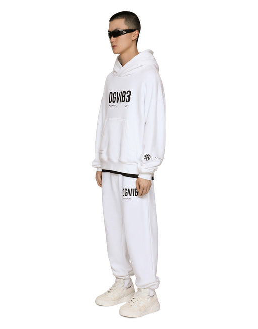 JERSEY JOGGING PANTS WITH DGVIB3 PRINT AND LOGO