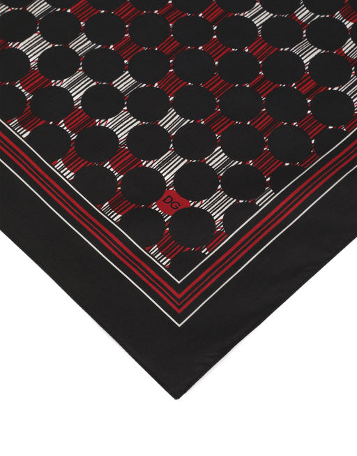 COTTON POCKET SQUARE WITH POLKA-DOT PRINT