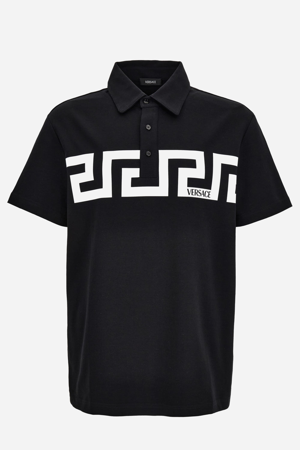 Polo In Jersey Fabric-Greca Print