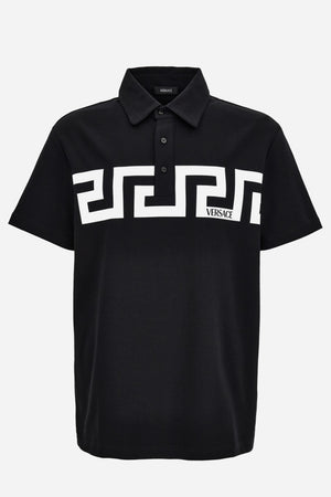 Polo In Jersey Fabric-Greca Print