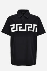 Polo In Jersey Fabric-Greca Print