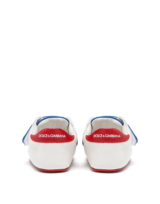 TWO-TONE NAPPA LEATHER SNEAKERS WITH LOGO