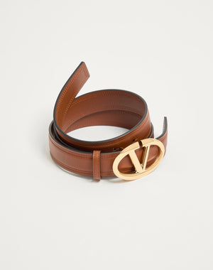 CINTURA VLOGO THE BOLD EDITION IN VITELLO LUCIDO 30 MM