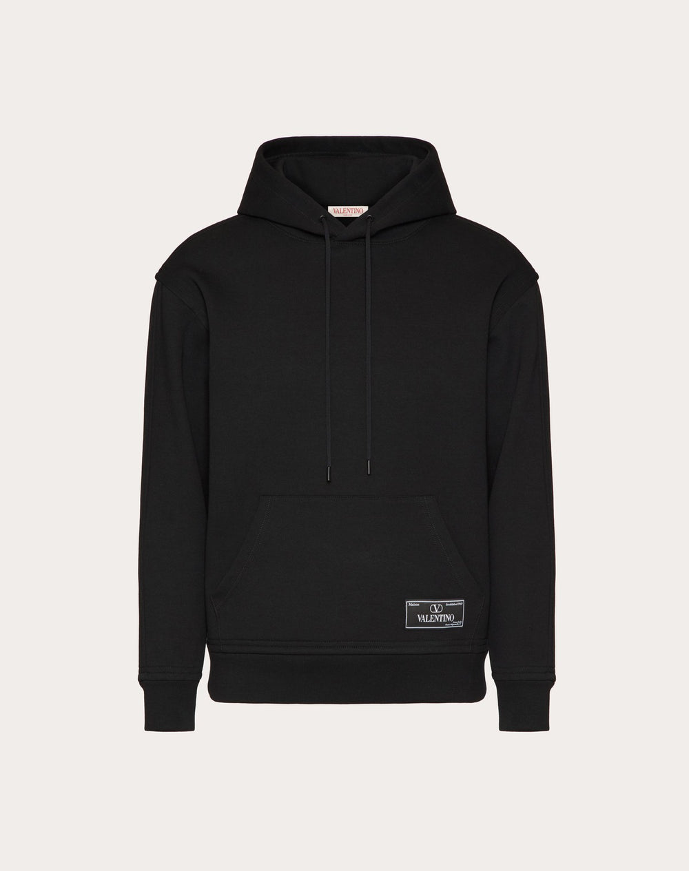Felpa In Cotone Tecnico Con Cappuccio E Etichetta Sartoriale Maison Valentino