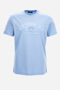 T-Shirt In Jersey Fabric-Versace Via Gesu' Print