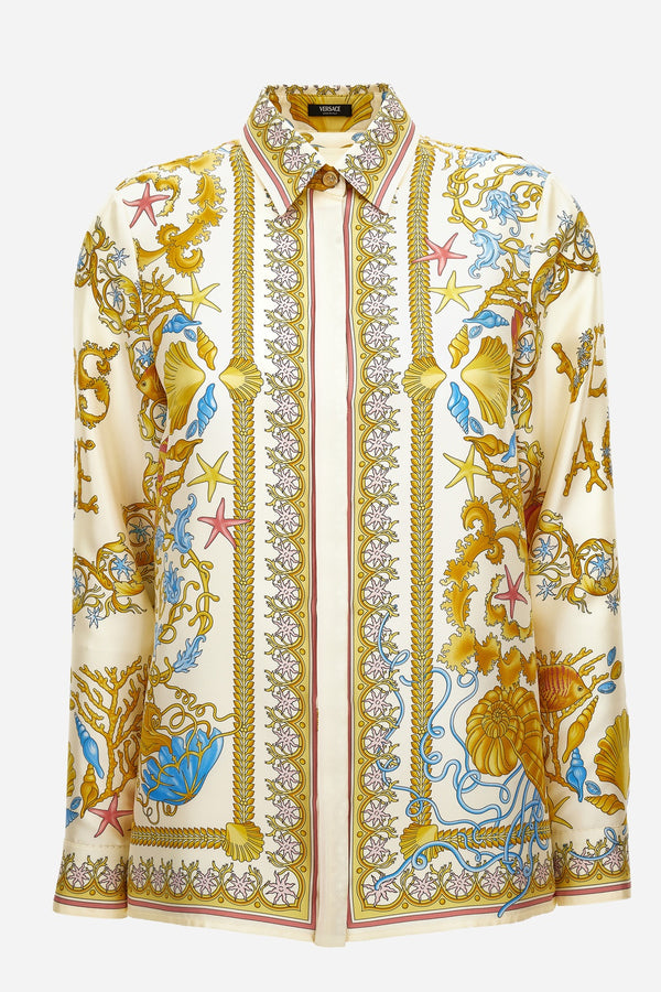 Formal Shirt In Underwater Barocco Foulard On Silk Twill