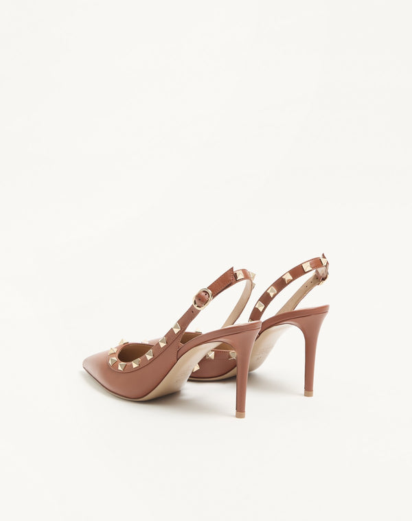 DÉCOLLETÉ SLINGBACK ROCKSTUD IN VITELLO 85MM