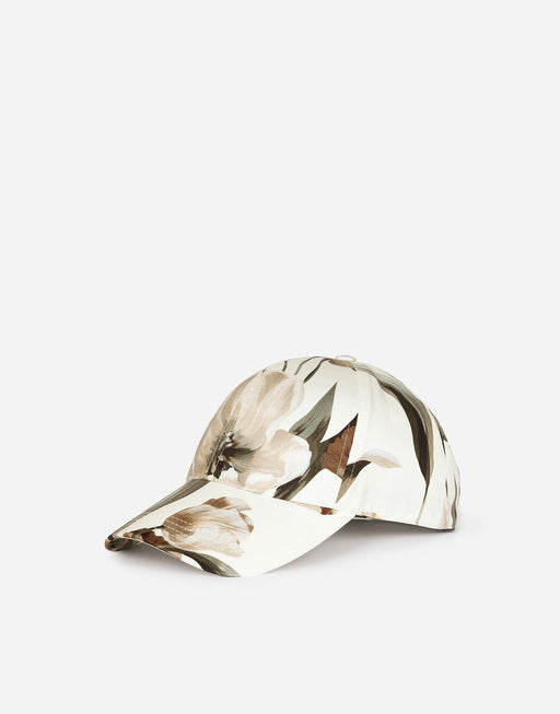 GABARDINE BASEBALL CAP WITH TULIP PRINT