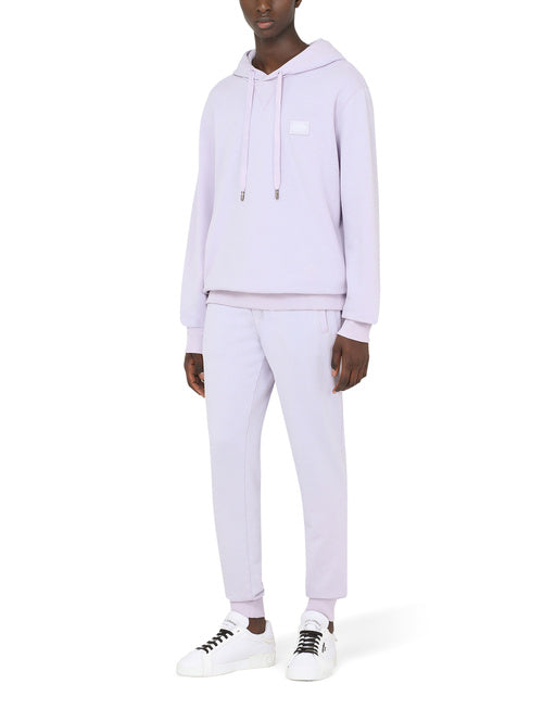 JERSEY HOODIE WITH BRANDED TAG