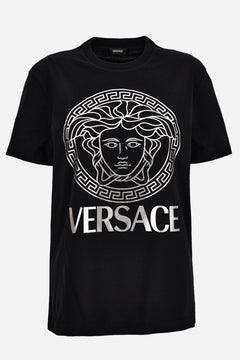 T-Shirt In Jersey-Versace And Greek Medusa Print