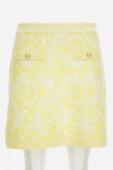 Knit Skirt In Barocco Leafy Viscose Blend Jacquard