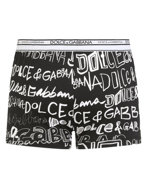 LOGO-PRINT TWO-WAY STRETCH COTTON BOXERS