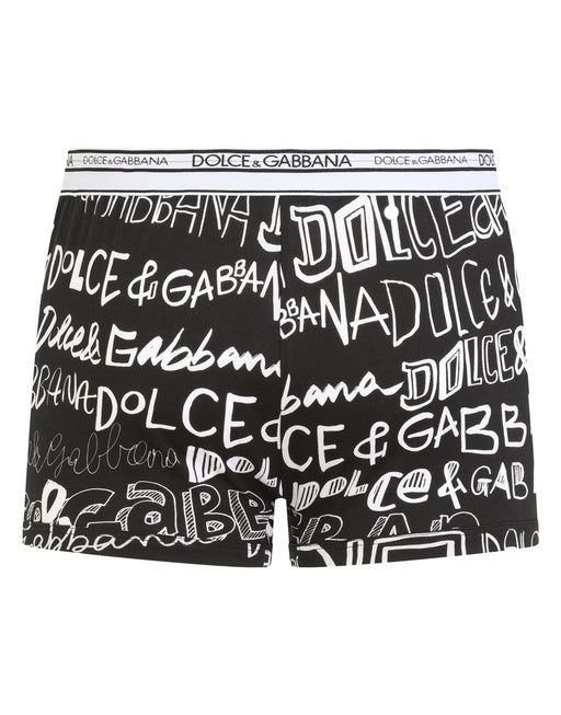LOGO-PRINT TWO-WAY STRETCH COTTON BOXERS
