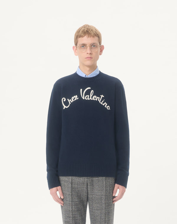 Maglione Girocollo In Lana Con Ricamo Chez Valentino