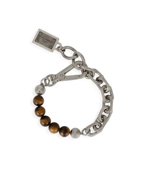 BRACELET WITH LOGO PLATE AND STONES