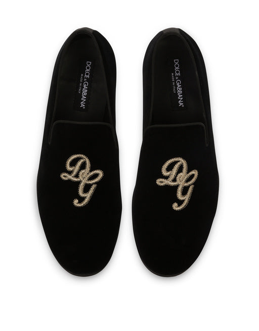 VELVET LOAFER WITH LOGO