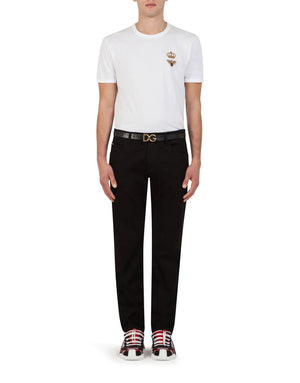 BLACK SLIM-FIT STRETCH JEANS
