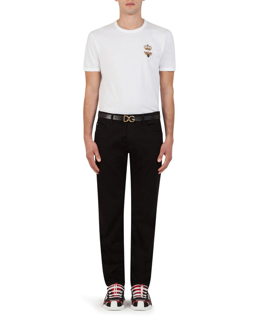 BLACK SLIM-FIT STRETCH JEANS