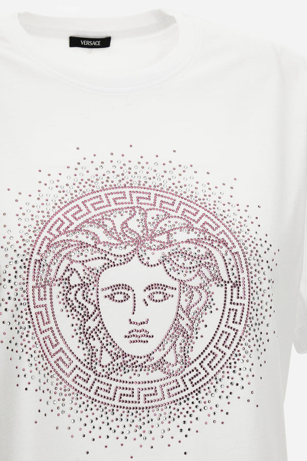 T-Shirt In Jersey-Medusa Hotfix Embroidery