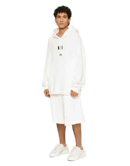 JERSEY TERRY HOODIE WITH LOGO TAG