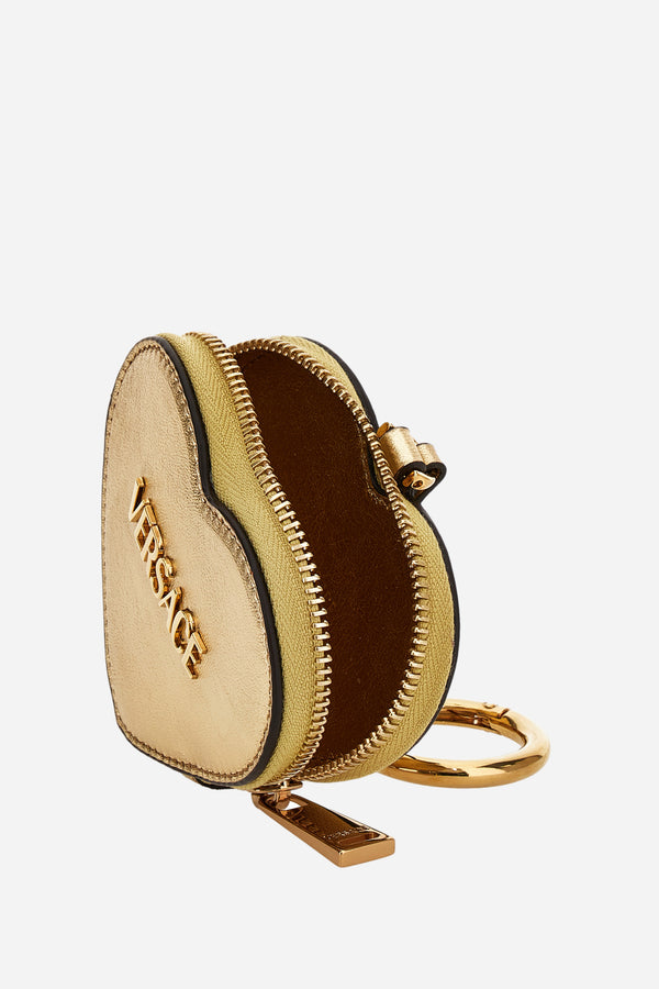 Versace Tag Coin Purse In Lamb Leather