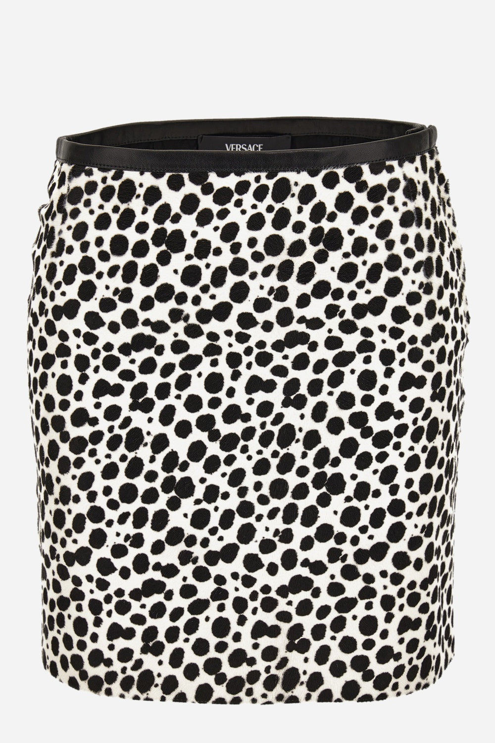 Skirt Leather In Dalmatian Effect Calf Leather